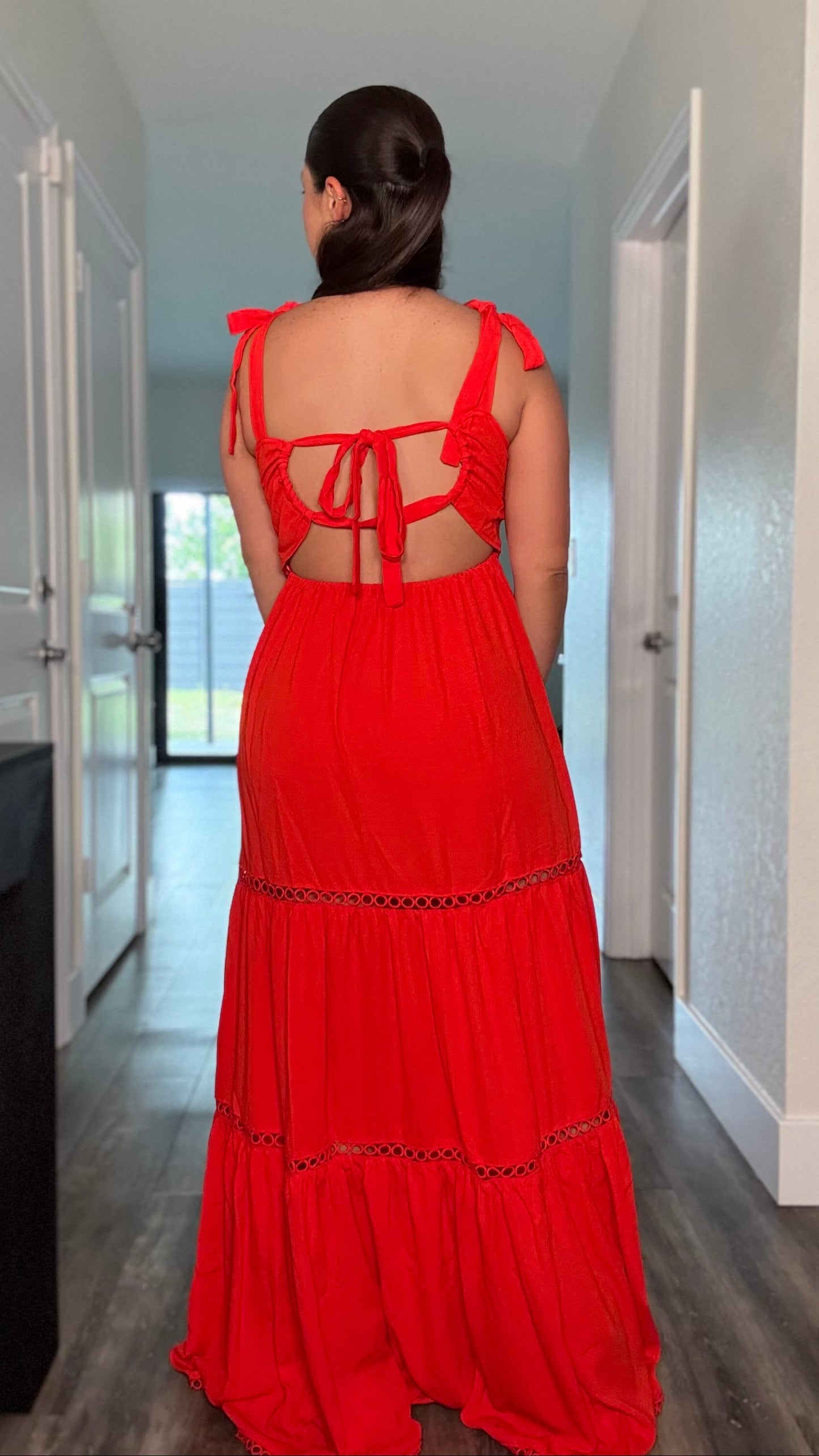 LADY IN RED MAXI DRESS