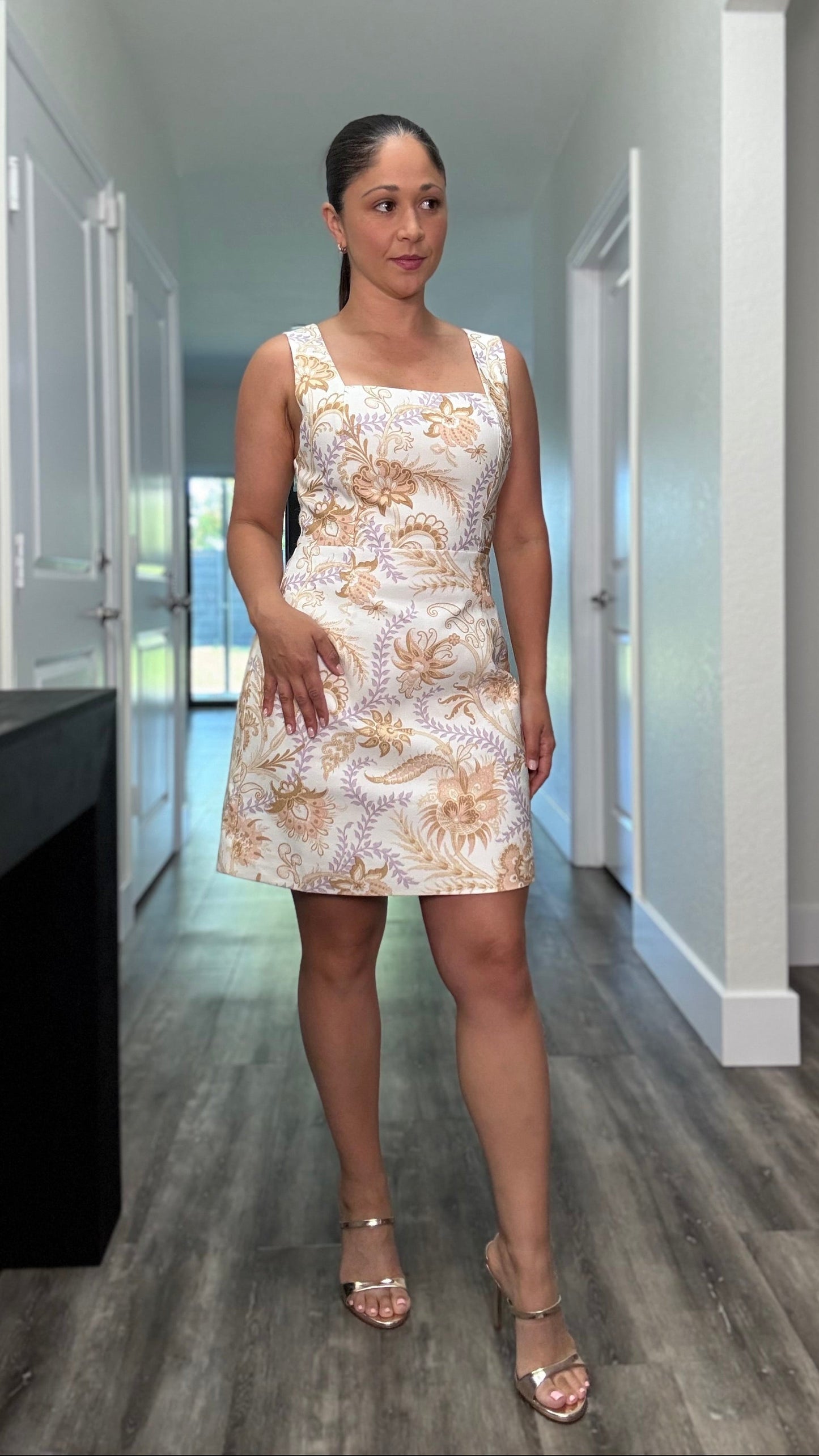 floral lace mini dress