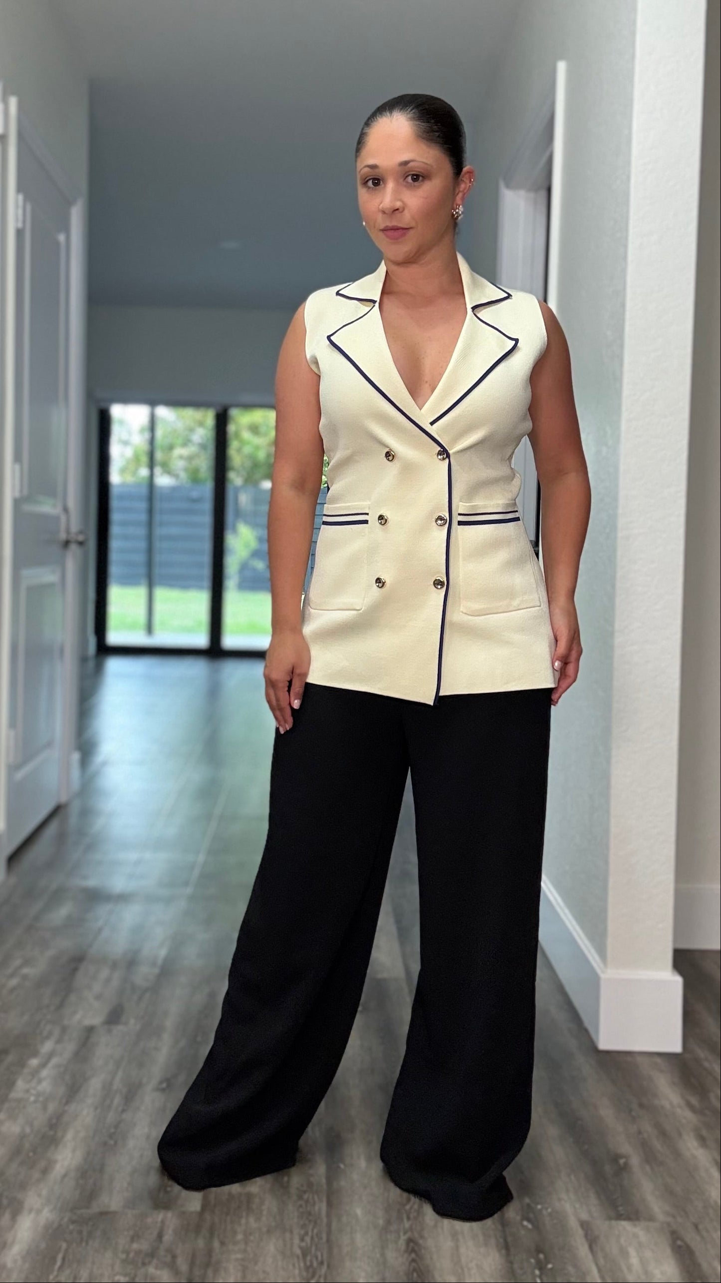 Black everyday wide leg pant